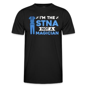 STNA Staatlich geprüfte Pflegeassistentin - Männer Funktions-T-Shirt - Schwarz - Vorne - AI Model Male 178 dark (178cm)