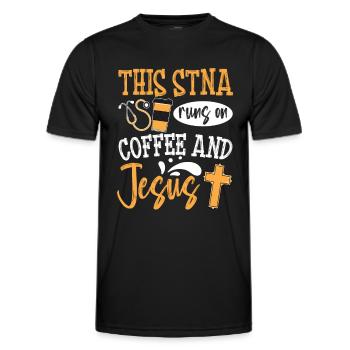 Infirmière auxiliaire certifiée STNA - T-shirt sport Homme - noir - Devant - AI Model Male 178 dark (178cm)