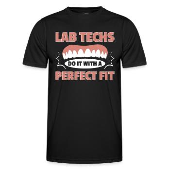 Dental technician Dental technician - Men's Functional T-Shirt - black - Front - AI Model Male 178 dark (178cm)