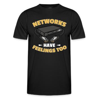 Administrateur réseau Administrateur système Réseau - T-shirt sport Homme - noir - Devant - AI Model Male 178 dark (178cm)