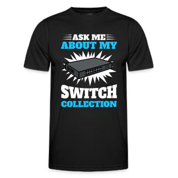 Administrateur réseau Administrateur système Réseau - T-shirt sport Homme - noir - Devant - AI Model Male 178 dark (178cm)