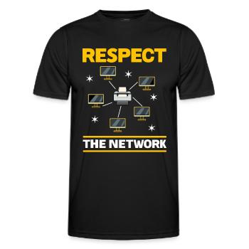 Administrateur réseau Administrateur système Réseau - T-shirt sport Homme - noir - Devant - AI Model Male 178 dark (178cm)