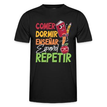 Spanischlehrerin Maestra Bilinguale Lehrerin - Männer Funktions-T-Shirt - Schwarz - Vorne - AI Model Male 178 dark (178cm)