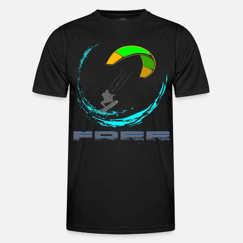 Kitesurf - Männer Funktions-T-Shirt - Schwarz