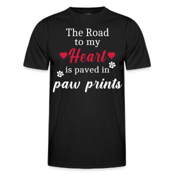 Der Weg zu meinem Herzen ist mit Pfotenabdrücken - Männer Funktions-T-Shirt - Schwarz - Vorne - AI Model Male 178 dark (178cm)
