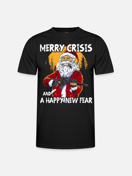 Merry Crisis - Männer Funktions-T-Shirt - Schwarz