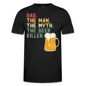 Funny Father Saying Beer Beer Crushing Dad - Men's Functional T-Shirt - black - Front - AI Model Male 178 dark (178cm)