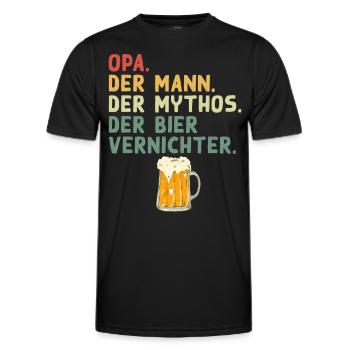 Opa - Bierliebhaber Lustiger Spruch Design - Männer Funktions-T-Shirt - Schwarz - Vorne - AI Model Male 178 dark (178cm)