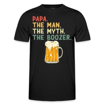 Lustiger Vater Spruch - Alkoholiker Papa - Männer Funktions-T-Shirt - Schwarz - Vorne - AI Model Male 178 dark (178cm)