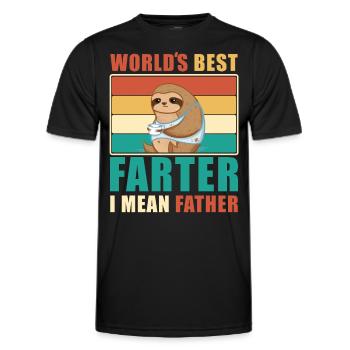 World's Best Farting Dad - Funny Daddy Saying - Men's Functional T-Shirt - black - Front - AI Model Male 178 dark (178cm)