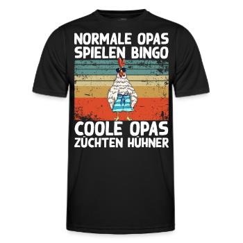 Coole Opas züchten Hühner Lustig Huhn Hahn Spruch - Männer Funktions-T-Shirt - Schwarz - Vorne - AI Model Male 178 dark (178cm)