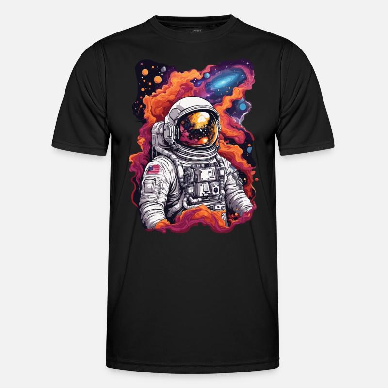 Cosmic Discovery: Astronaut in Space - Men's Functional T-Shirt - black