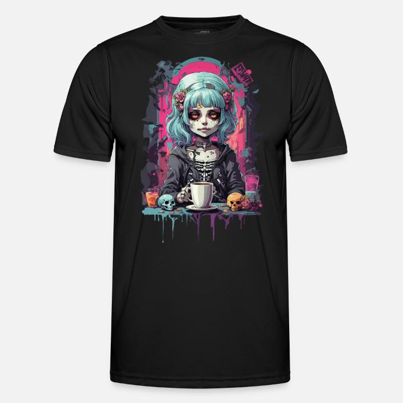 Gothic Dia de Muertos Mädchen Sugar Skull Design - Männer Funktions-T-Shirt - Schwarz