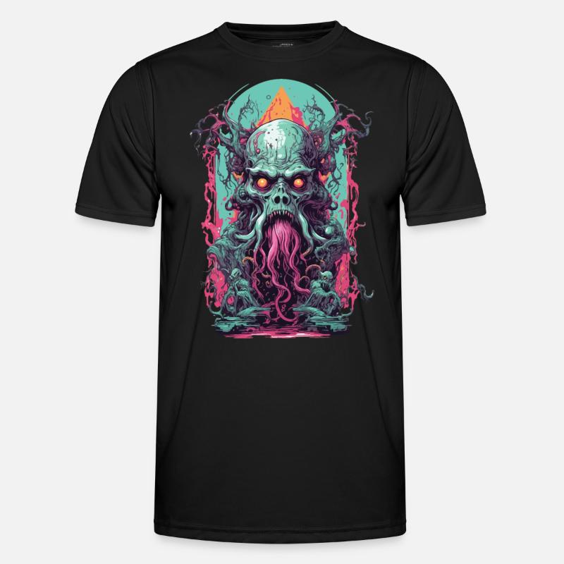 Unterwelt Dämonen Okkult Horror Gothic Design Männer Funktions-T-Shirt