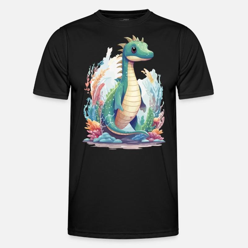 Conception de dessin animé de dinosaure sous-marin mignon - T-shirt sport Homme - noir