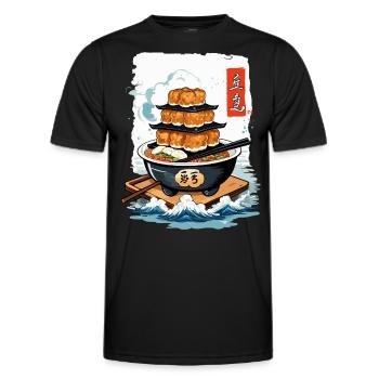 Asian Food Kanji Sign Aesthetic Design - Men's Functional T-Shirt - black - Front - AI Model Male 178 dark (178cm)
