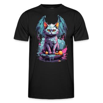 Pastell Goth Katze Dunkle Magie und Miau - Männer Funktions-T-Shirt - Schwarz - Vorne - AI Model Male 178 dark (178cm)