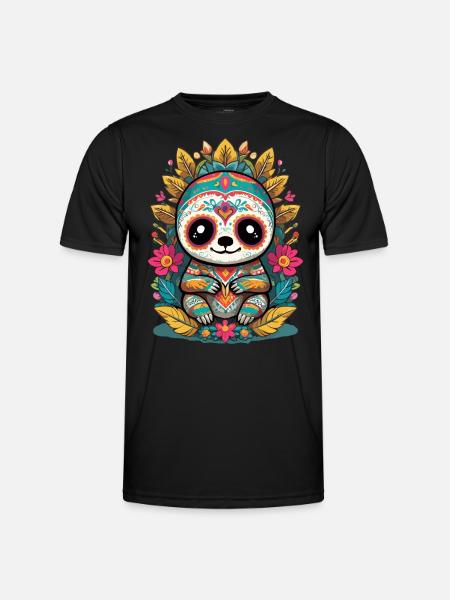 Sloth Iconic Sugar Skull Mexico - Men's Functional T-Shirt - black