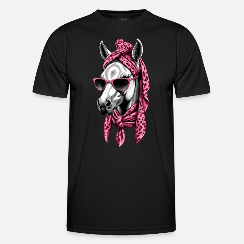 Mama Pferd Stilvolle Pferdeliebe Pferdemädchen - Männer Funktions-T-Shirt - Schwarz