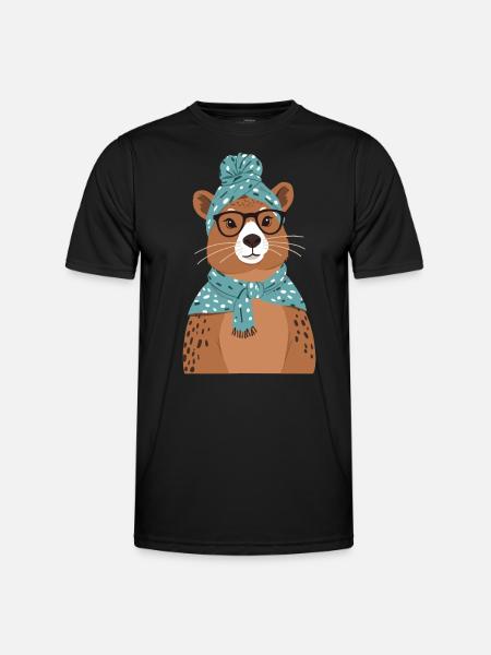 Drôle Capymama Capybara Maman - T-shirt sport Homme - noir