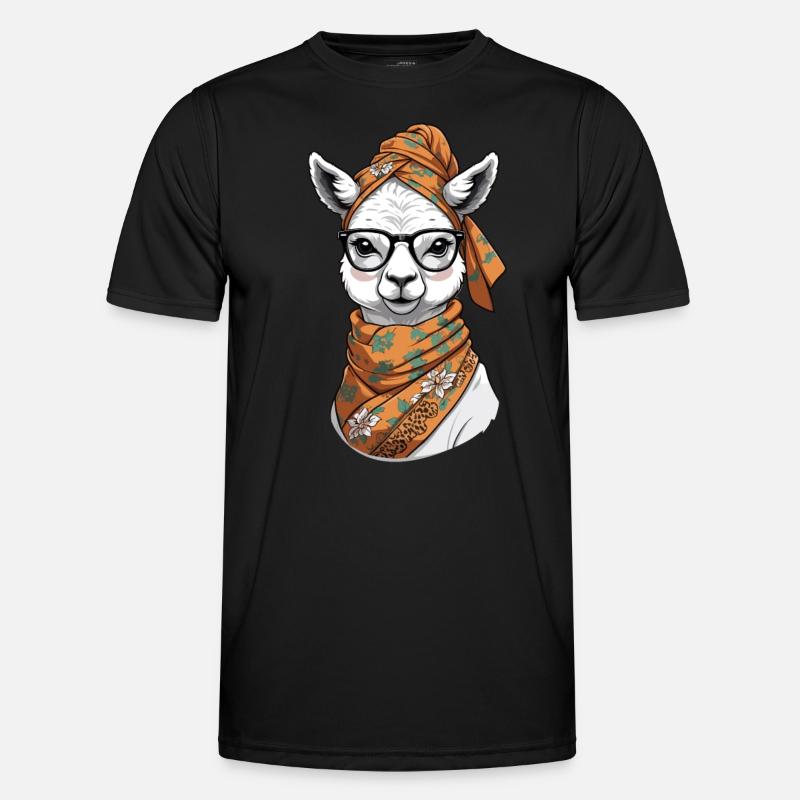 Lustiges Lama Alpaca Mutter Design - Männer Funktions-T-Shirt - Schwarz