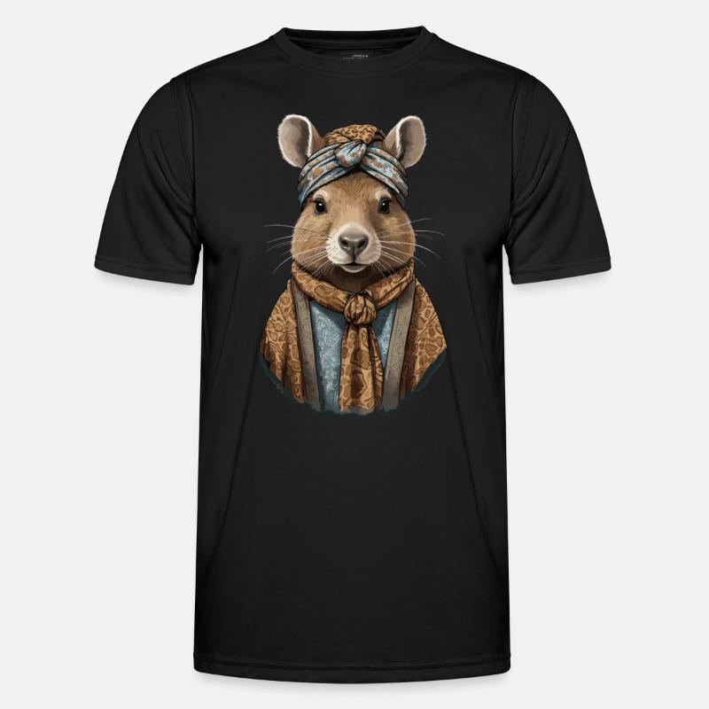 Funny Capymama Capybara Mother Design - Men's Functional T-Shirt - black