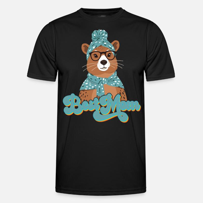 Capymama Lustige Capybara Mutter Liebe Männer Funktions-T-Shirt