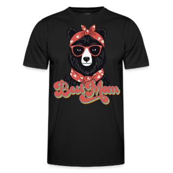 Best Mom Funny Mama Bear Mother Bear Design - Men's Functional T-Shirt - black - Front - AI Model Male 178 dark (178cm)
