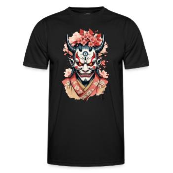 Oni Demon Mask Samurai Aesthetic Yokai - Men's Functional T-Shirt - black - Front - AI Model Male 178 dark (178cm)