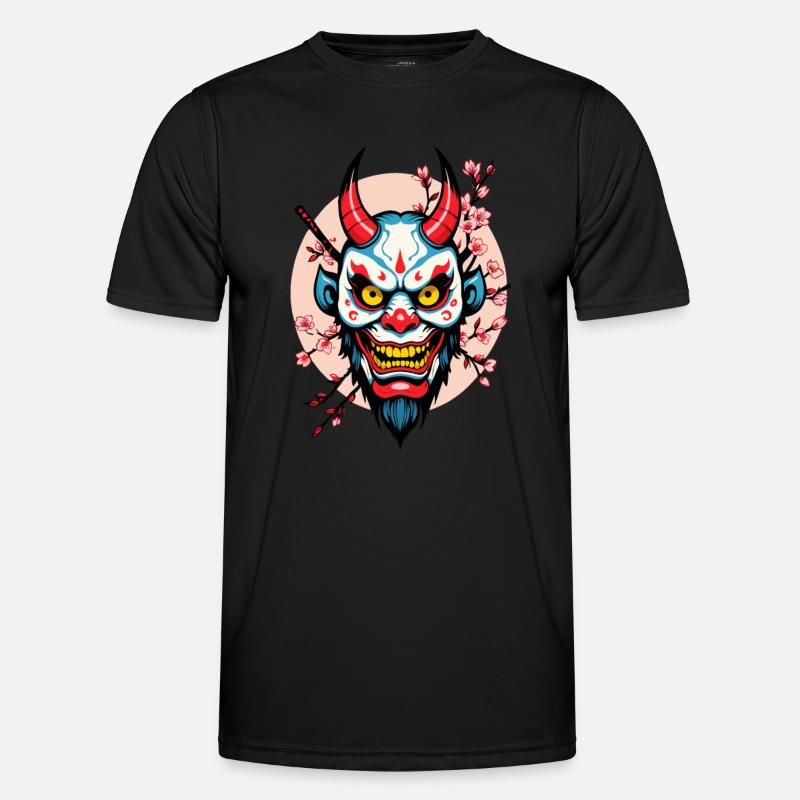 Oni Dämonen Maske Samurai Japanischer Geist Männer Funktions-T-Shirt