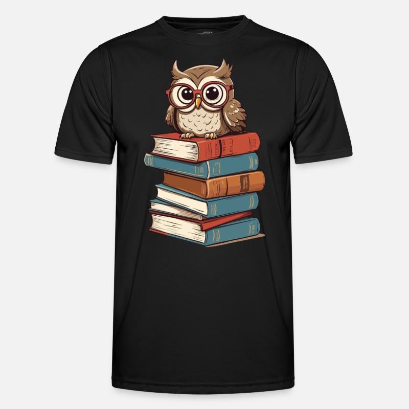 Bøger Ugle til ugleelskere og bogorme - Funktionsshirt til herrer - sort