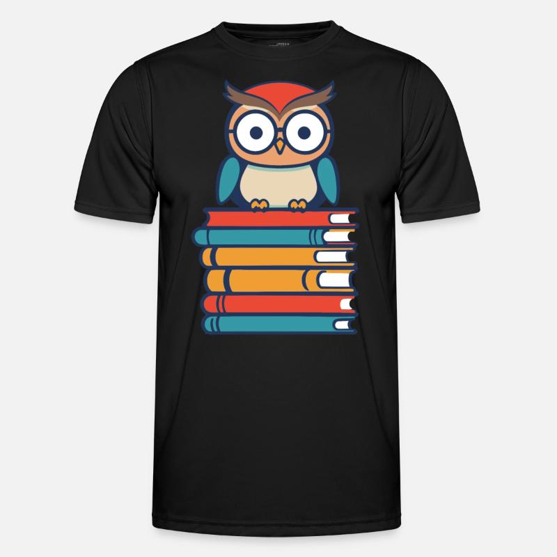 Bücher Eule Niedlicher Bücherwurm Leseratte Männer Funktions-T-Shirt