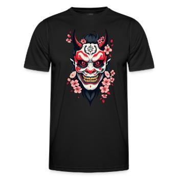 Oni Demon Mask Samurai Aesthetic Yokai - Men's Functional T-Shirt - black - Front - AI Model Male 178 dark (178cm)