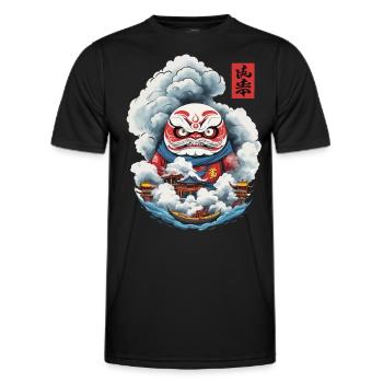 Japanischer Daruma Aesthetic Yokai Design - Männer Funktions-T-Shirt - Schwarz - Vorne - AI Model Male 178 dark (178cm)