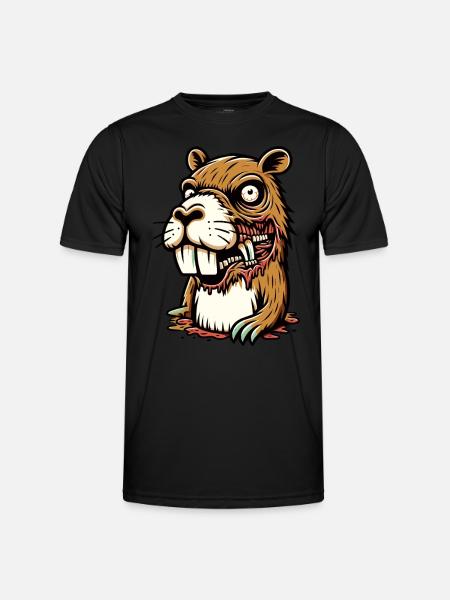 Zombie Capybara Capybara Lover Halloween - Men's Functional T-Shirt - black