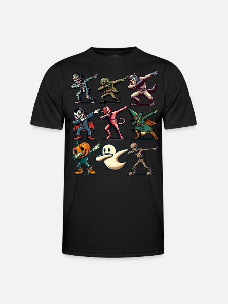 Dabbing Halloween Creatures Funny Dabbing - Men's Functional T-Shirt - black