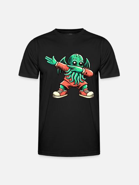 Funny Dabbing Cthulhu Dabbing Design - Men's Functional T-Shirt - black