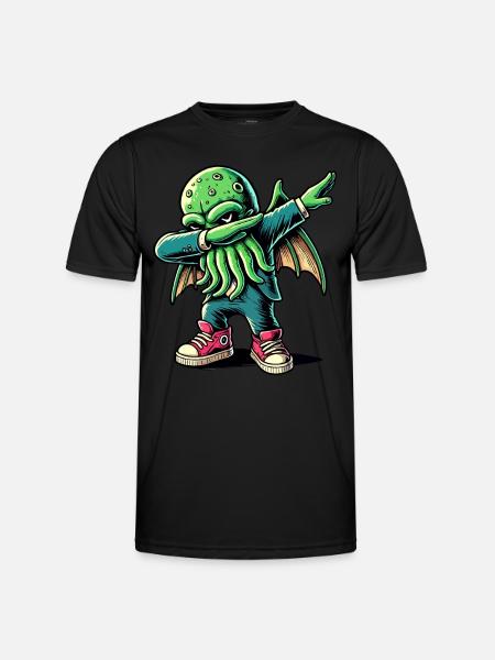 Funny Dabbing Cthulhu Dabbing Design - Men's Functional T-Shirt - black