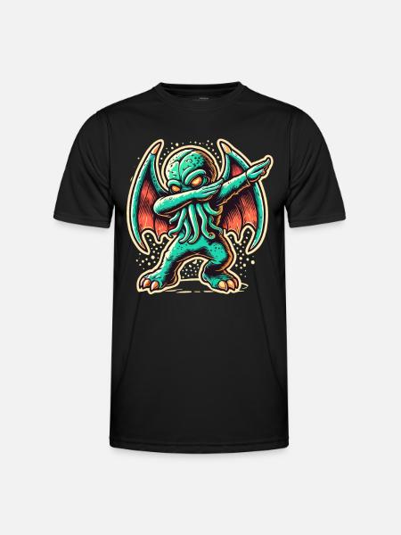 Funny Dabbing Cthulhu Dabbing Design - Men's Functional T-Shirt - black