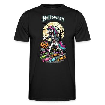 Drôle de licorne zombie aime les bonbons - T-shirt sport Homme - noir - Devant - AI Model Male 178 dark (178cm)