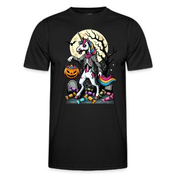 La licorne zombie drôle aime les bonbons - T-shirt sport Homme - noir - Devant - AI Model Male 178 dark (178cm)