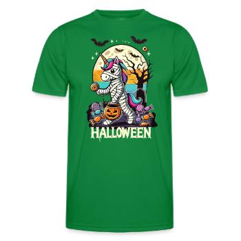 Drôle de licorne momie aime les bonbons - T-shirt sport Homme - vert - Devant - AI Model Male 178 dark (178cm)
