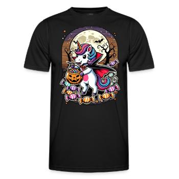 Drôle de licorne vampire aime les bonbons - T-shirt sport Homme - noir - Devant - AI Model Male 178 dark (178cm)