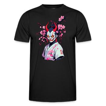 Oni Samurai Vaporwave Aesthetic Japan Culture - Men's Functional T-Shirt - black - Front - AI Model Male 178 dark (178cm)