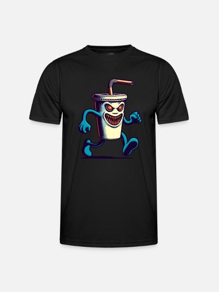 Scary Monster Drinking Cup Drinks - Men's Functional T-Shirt - black