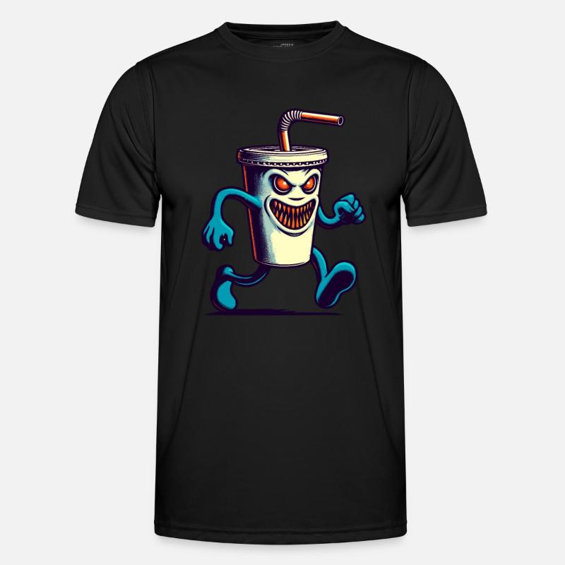 Scary Monster Drinking Cup Drinks - Men's Functional T-Shirt - black