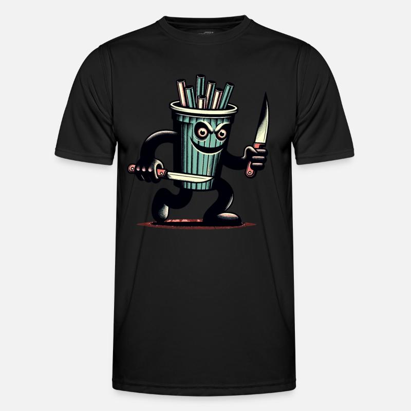 Unheimlicher Psycho Trinkbecher Getränke Männer Funktions-T-Shirt