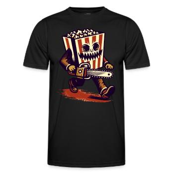 Unheimliches Psycho Popcorn Für Gruselfilme - Männer Funktions-T-Shirt - Schwarz - Vorne - AI Model Male 178 dark (178cm)
