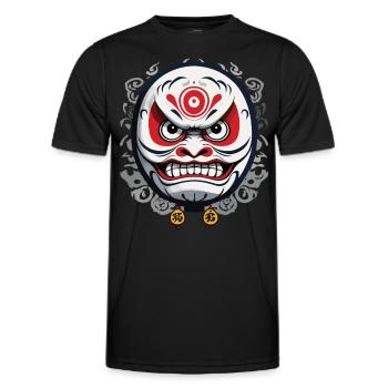 Japanischer Daruma Ästhetisches Vintage Design - Männer Funktions-T-Shirt - Schwarz - Vorne - AI Model Male 178 dark (178cm)