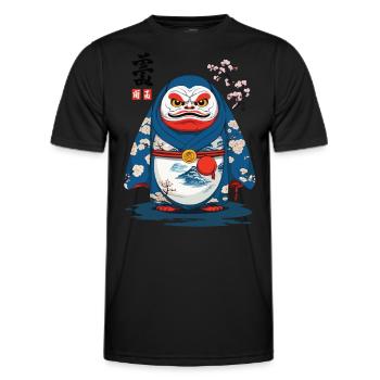 Japanischer Daruma Aesthetic Yokai Streetwear - Männer Funktions-T-Shirt - Schwarz - Vorne - AI Model Male 178 dark (178cm)